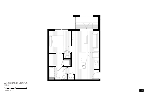 a floor plan of a 1 bedroom unit plan